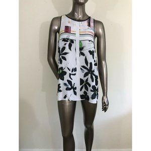NWT Clover Canyon Sleeveless Floral Abstract Top